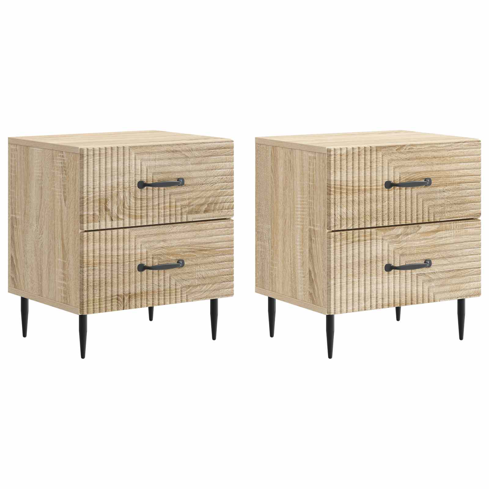 Κομοδίνο με συρτάρι 2 pcs Sonoma Δρυς 43 x 34,5 x 47,5 εκ - Pakobazaar
