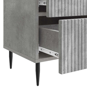 Κομοδίνο με συρτάρι 2 pcs Γκρι Σκυροδέματος 43 x 34,5 x 47,5 εκ - Pakobazaar