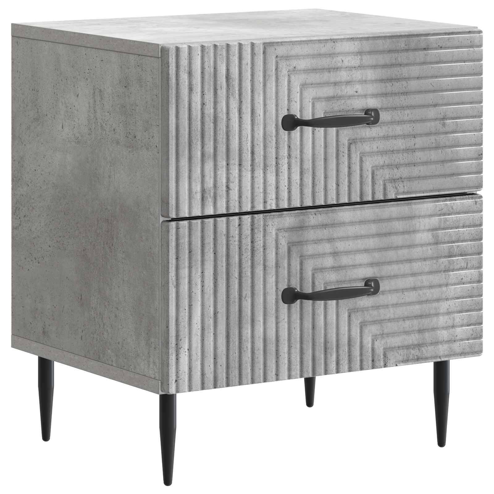 Κομοδίνο με συρτάρι 2 pcs Γκρι Σκυροδέματος 43 x 34,5 x 47,5 εκ - Pakobazaar