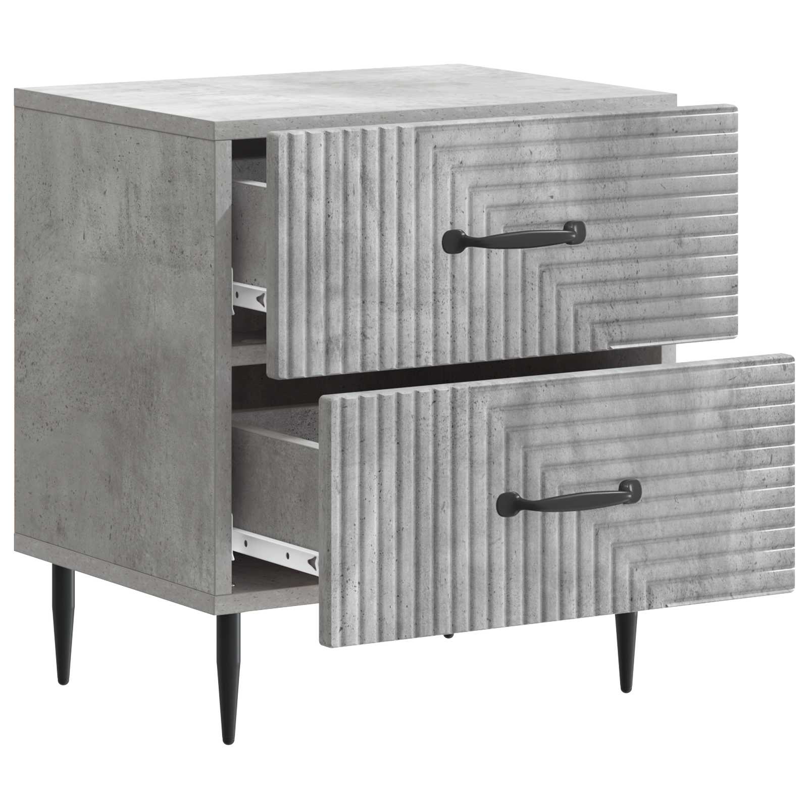 Κομοδίνο με συρτάρι 2 pcs Γκρι Σκυροδέματος 43 x 34,5 x 47,5 εκ - Pakobazaar