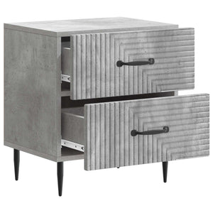 Κομοδίνο με συρτάρι 2 pcs Γκρι Σκυροδέματος 43 x 34,5 x 47,5 εκ - Pakobazaar