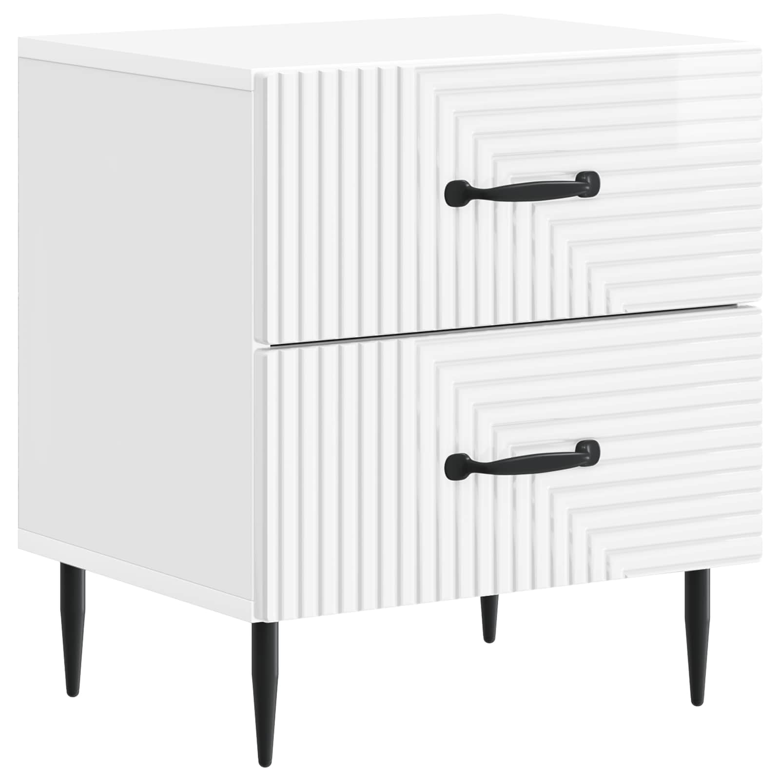 Κομοδίνο με συρτάρι Γυαλιστερό Λευκό 43 x 34,5 x 47,5 εκ - Pakobazaar