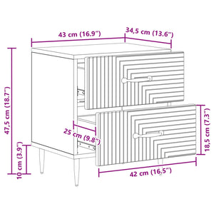 Κομοδίνο με συρτάρι Γυαλιστερό Λευκό 43 x 34,5 x 47,5 εκ - Pakobazaar