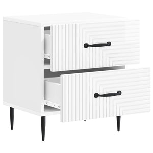 Κομοδίνο με συρτάρι 2 pcs Γυαλιστερό Λευκό 43 x 34,5 x 47,5 εκ - Pakobazaar