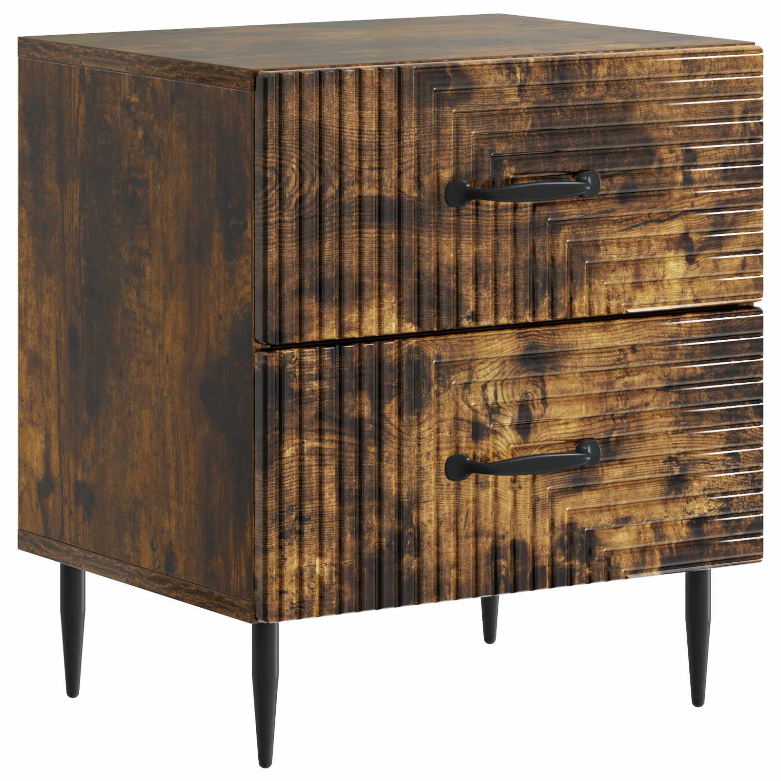 Κομοδίνο 2 pcs Καπνισμένο Ξύλο Δρυός 43 x 34,5 x 47,5 εκ - Pakobazaar