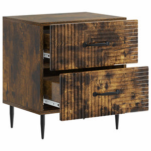 Κομοδίνο 2 pcs Καπνισμένο Ξύλο Δρυός 43 x 34,5 x 47,5 εκ - Pakobazaar