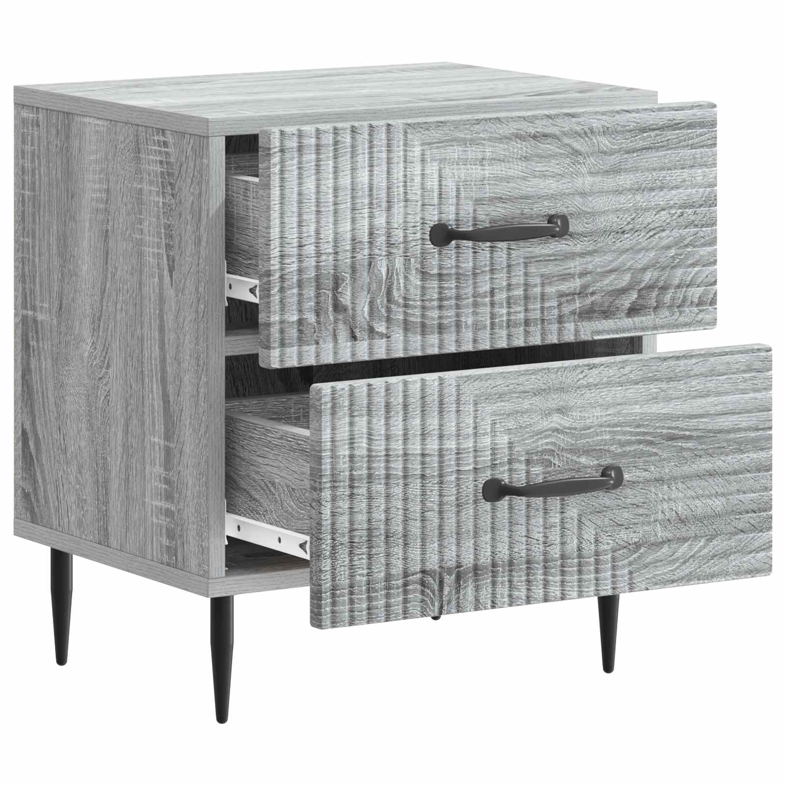 Κομοδίνο με συρτάρι 2 pcs Γκρι Sonoma 43 x 34,5 x 47,5 εκ - Pakobazaar