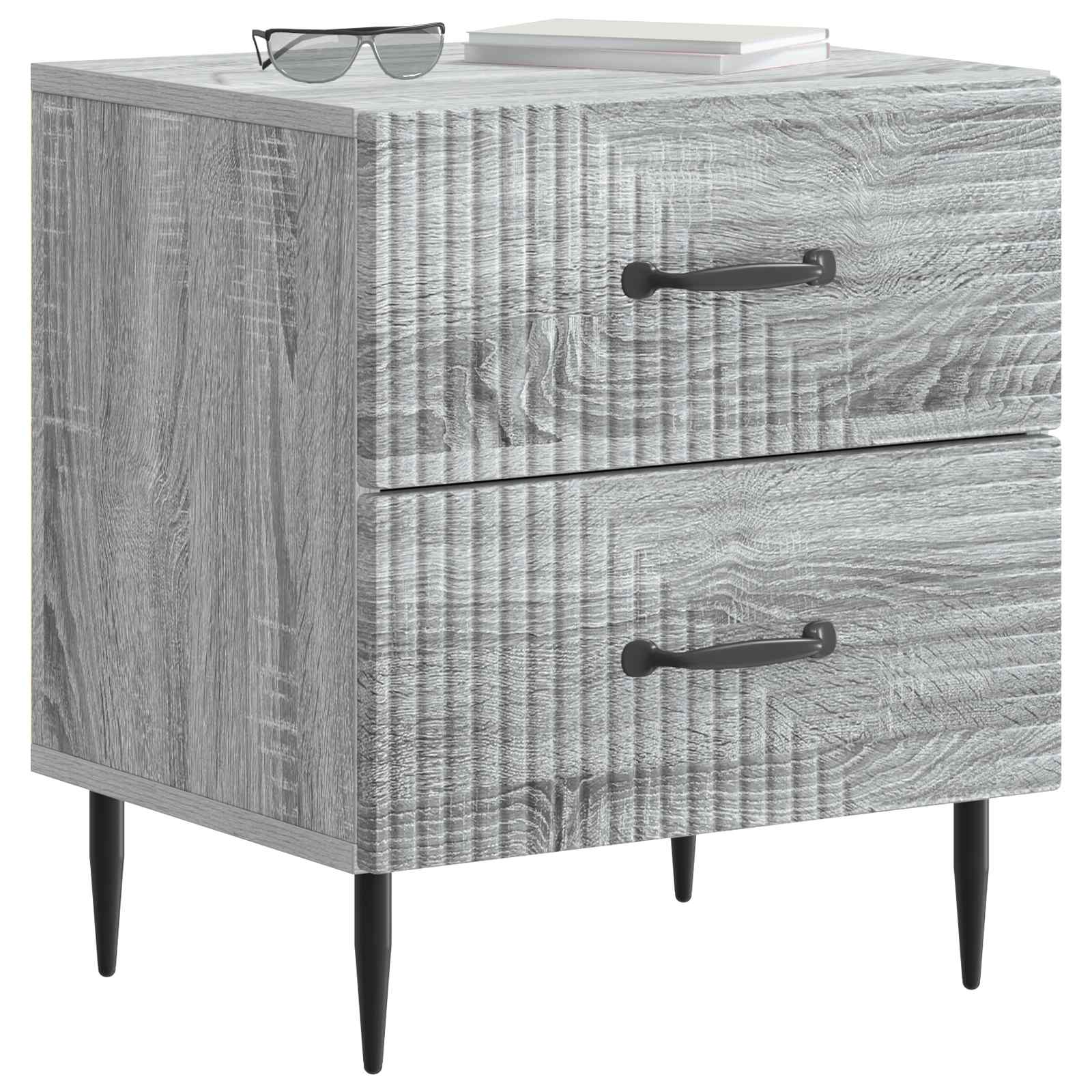 Κομοδίνο με συρτάρι 2 pcs Γκρι Sonoma 43 x 34,5 x 47,5 εκ - Pakobazaar