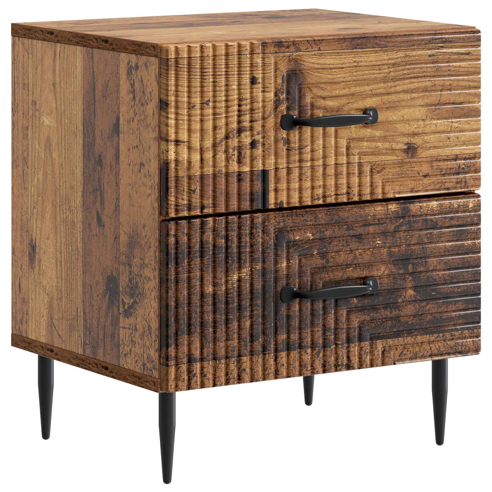Κομοδίνο με συρτάρι 2 pcs Παλαιωμένο ξύλο 43 x 34,5 x 47,5 εκ - Pakobazaar