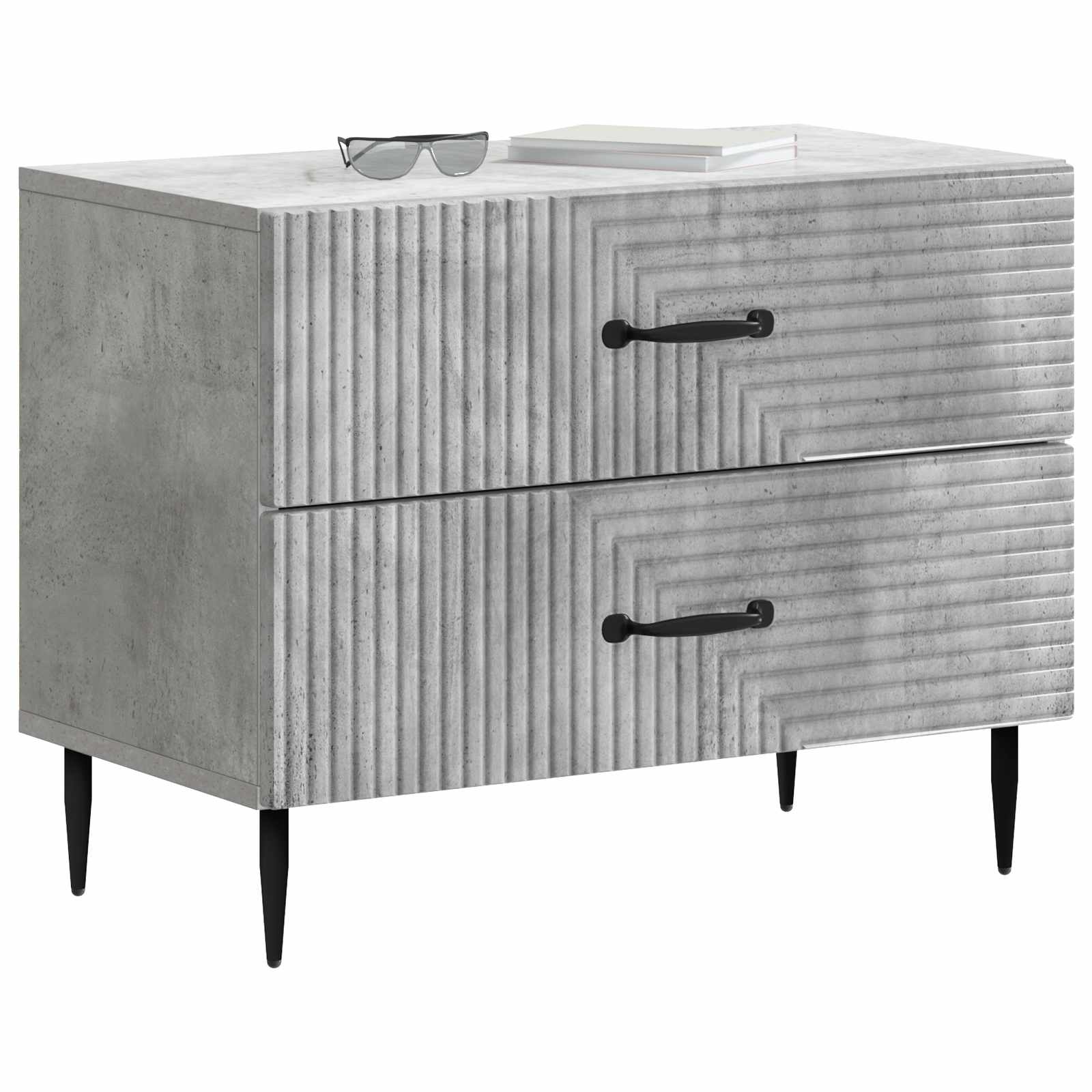 Κομοδίνο με συρτάρι Γκρι Σκυροδέματος 62 x 34,5 x 47,5 εκ - Pakobazaar