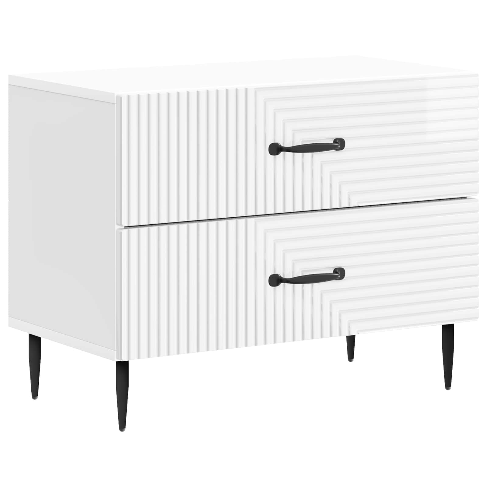 Κομοδίνο με συρτάρι Γυαλιστερό Λευκό 62 x 34,5 x 47,5 εκ - Pakobazaar