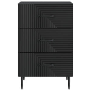 Κομοδίνο με συρτάρι Μαύρο 43 x 41 x 66,5 εκ. Επεξεργασμένο Ξύλο - Pakobazaar