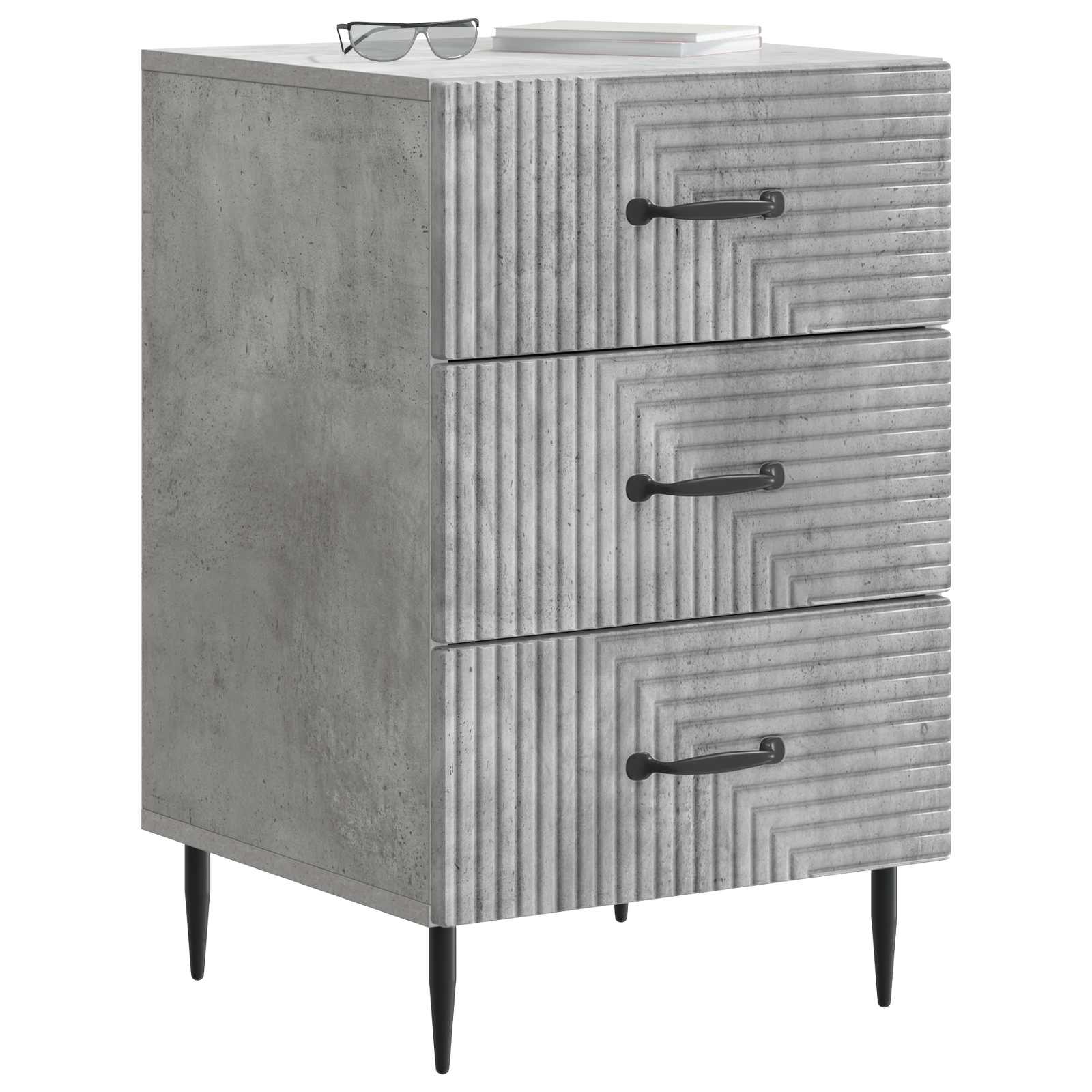 Κομοδίνο με συρτάρι Γκρι Σκυροδέματος 43 x 41 x 66,5 εκ. - Pakobazaar