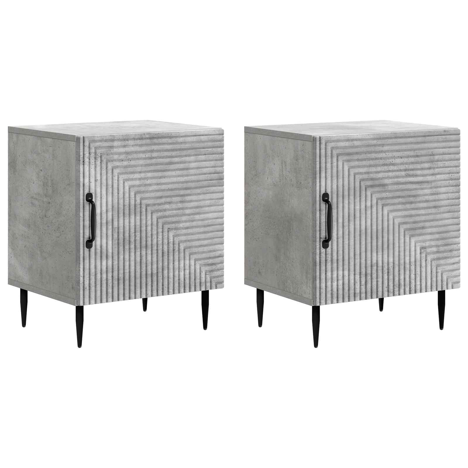 Κομοδίνο 2 pcs Γκρι Σκυροδέματος 43 x 34,5 x 50 εκ - Pakobazaar