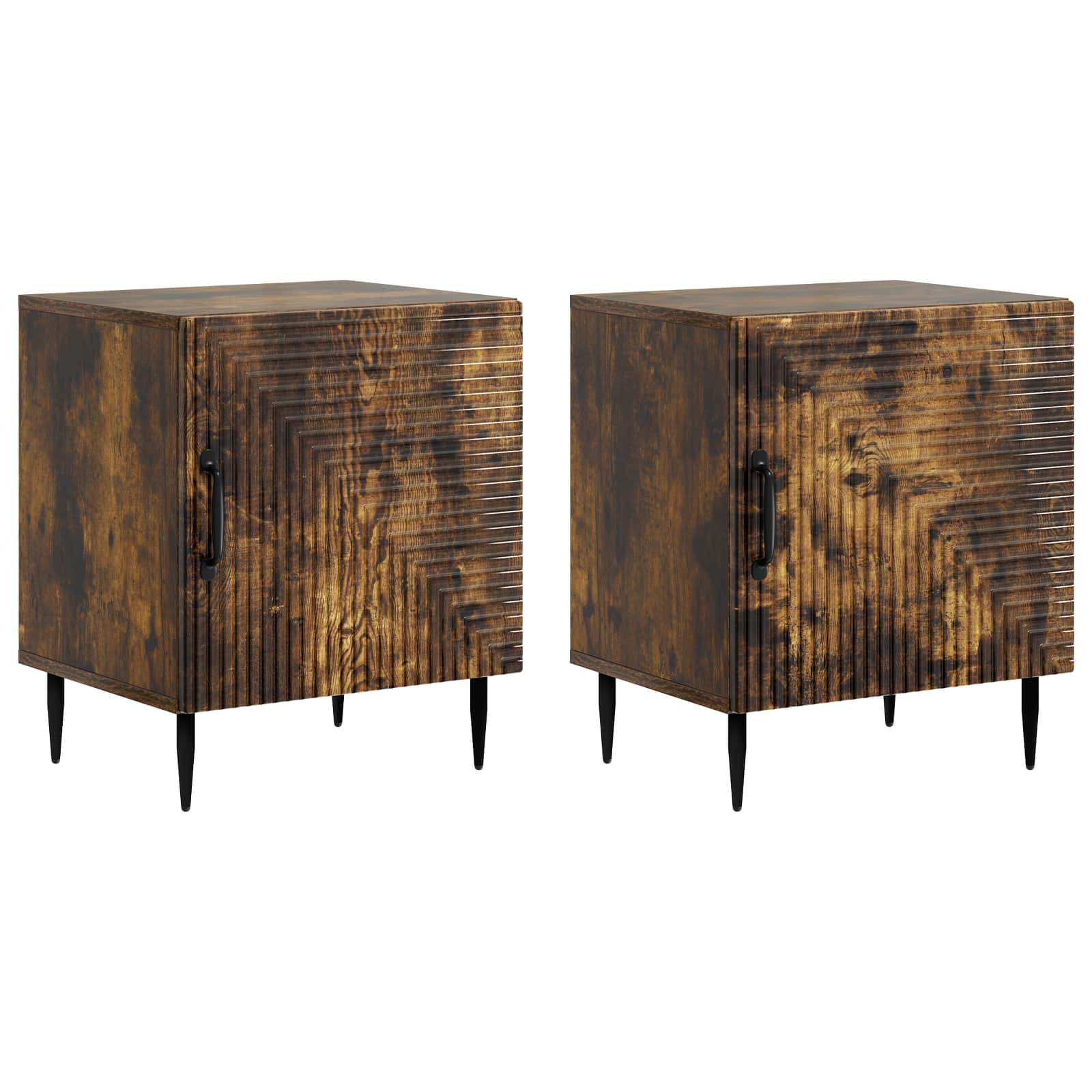 Κομοδίνο 2 pcs Καπνισμένο Ξύλο Δρυός 43 x 34,5 x 50 εκ - Pakobazaar