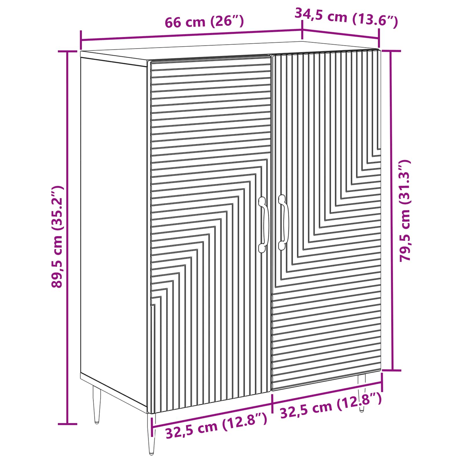 Πλαϊνό γραφείο Καπνισμένο Ξύλο Δρυός 66 x 34,5 x 89,5 εκ - Pakobazaar