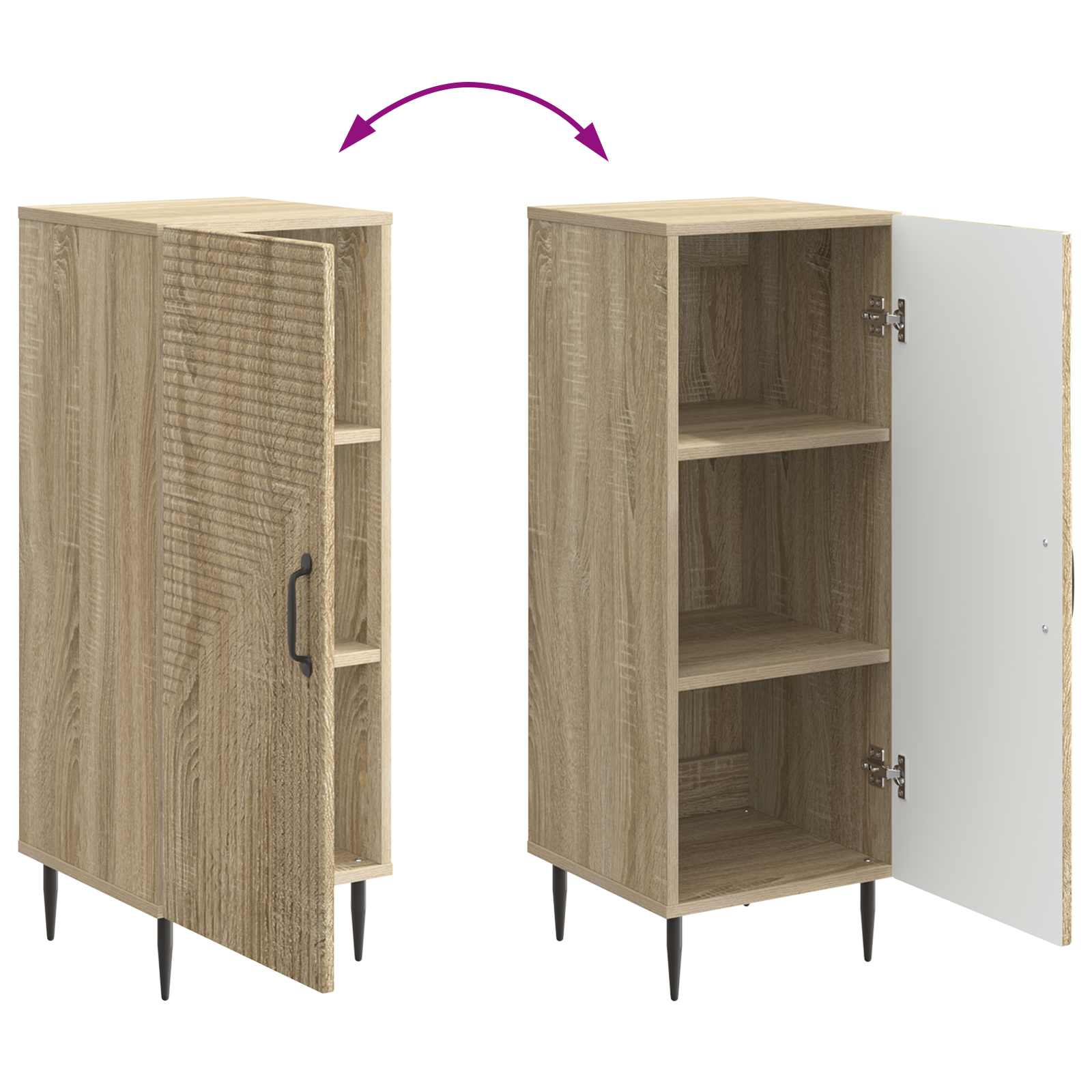 Πλαϊνό γραφείο Sonoma Δρυς 33 x 34,5 x 89,5 εκ - Pakobazaar