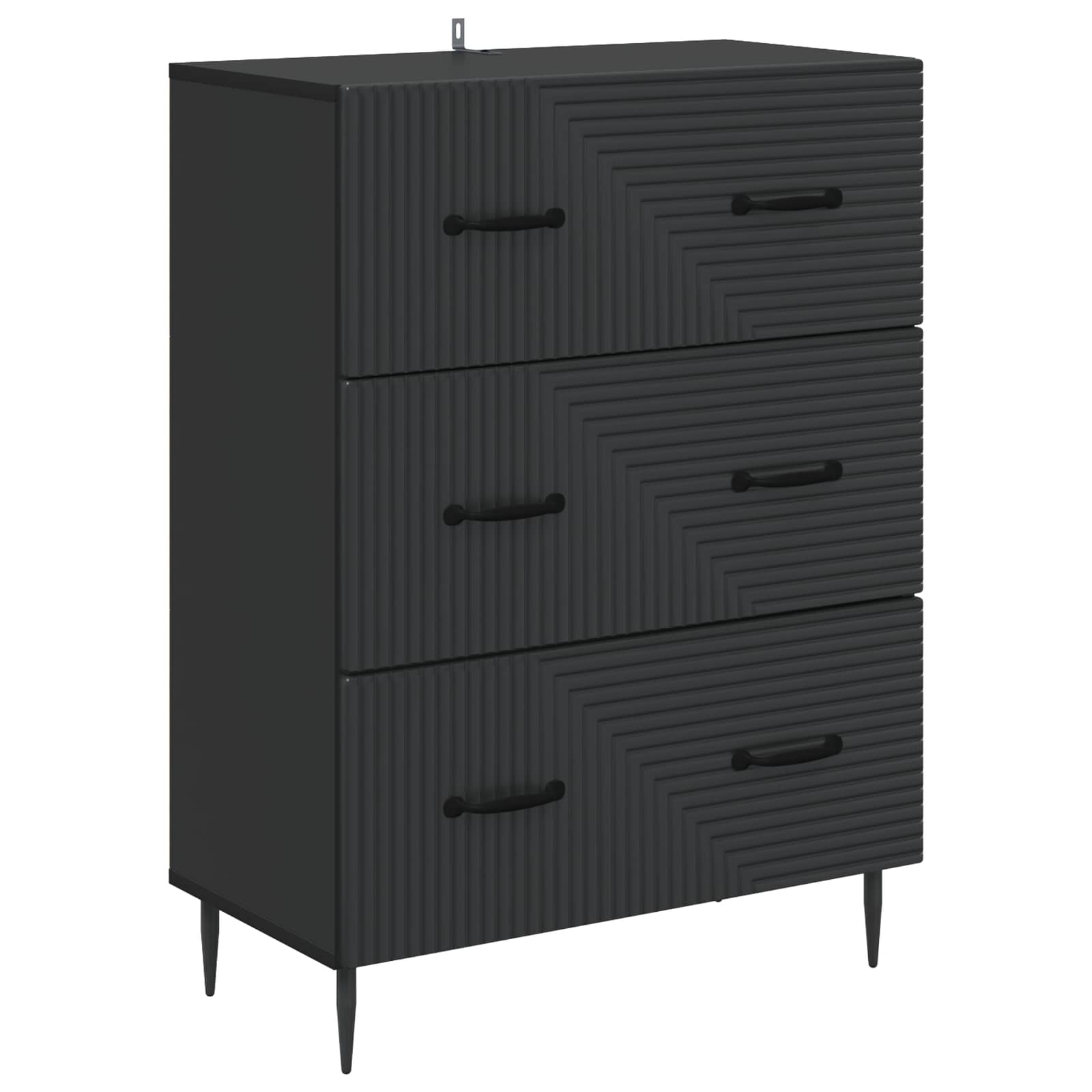 Ντουλάπι με Συρτάρια Μαύρο 66 x 34,5 x 89,5 εκ - Pakobazaar