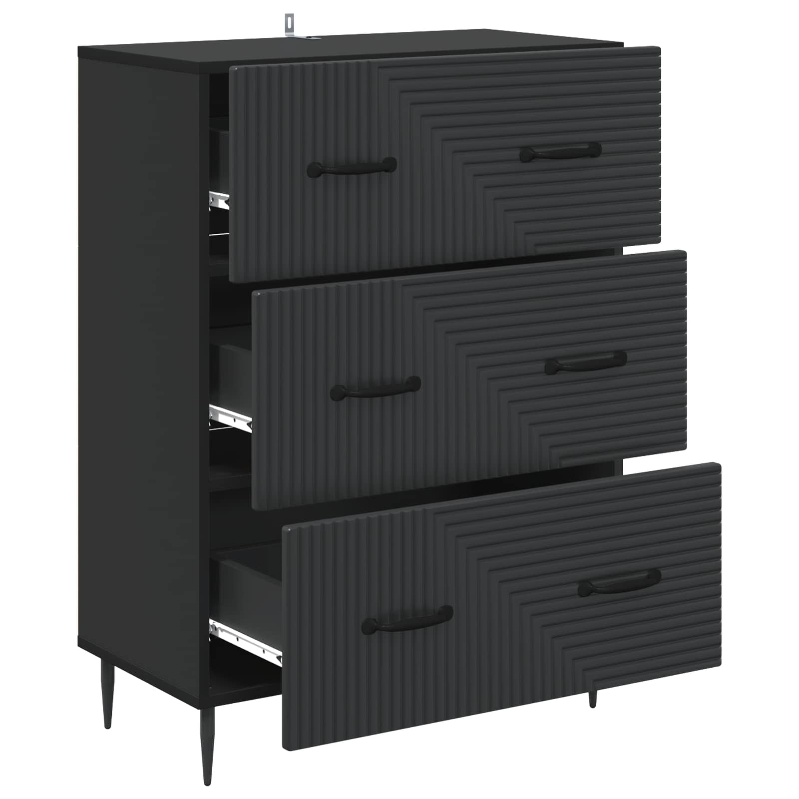 Ντουλάπι με Συρτάρια Μαύρο 66 x 34,5 x 89,5 εκ - Pakobazaar