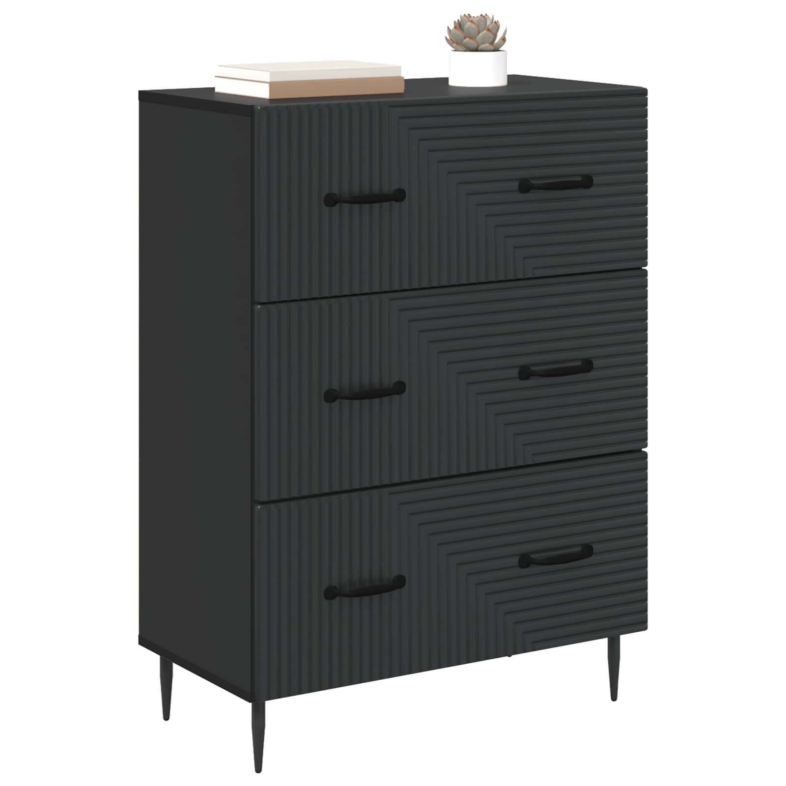Ντουλάπι με Συρτάρια Μαύρο 66 x 34,5 x 89,5 εκ - Pakobazaar