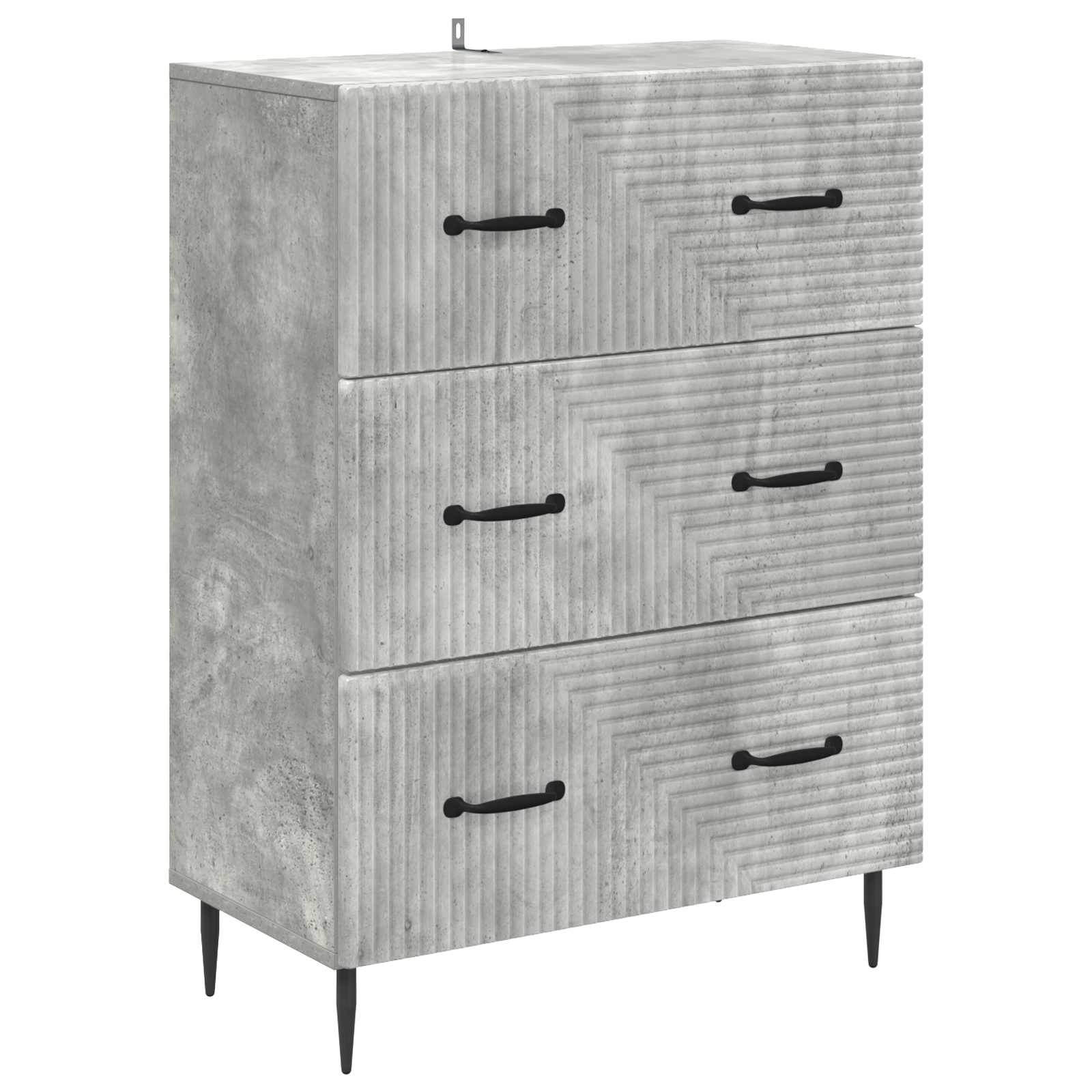Ντουλάπι με Συρτάρια Γκρι Σκυροδέματος 66 x 34,5 x 89,5 εκ - Pakobazaar
