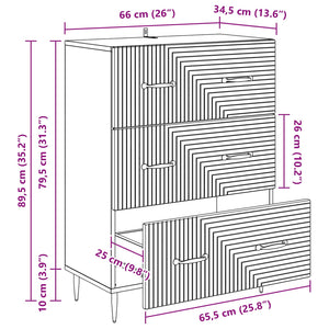 Ντουλάπι με Συρτάρια Γκρι Σκυροδέματος 66 x 34,5 x 89,5 εκ - Pakobazaar