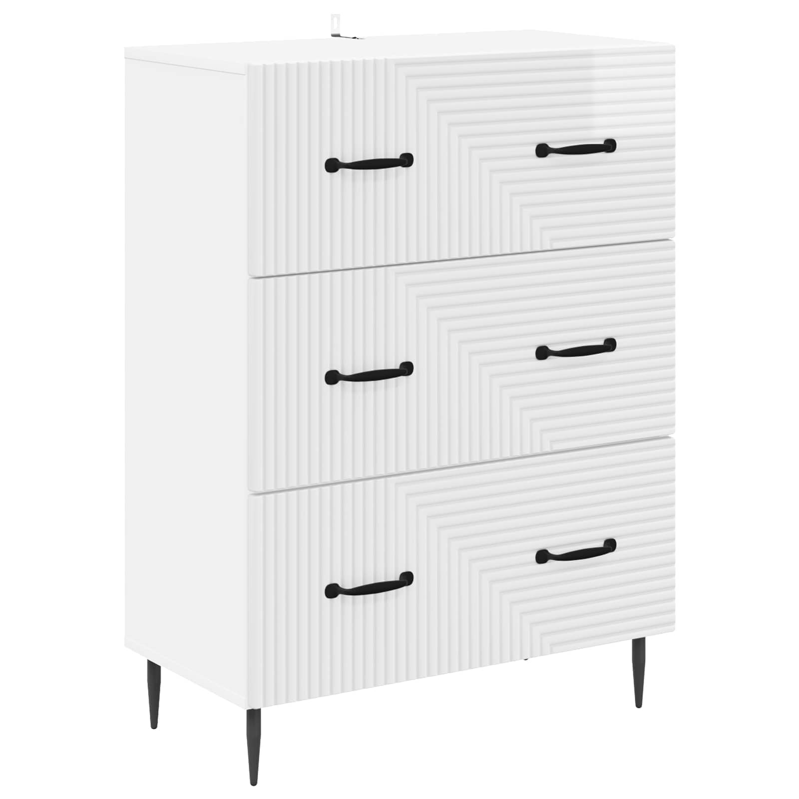 Ντουλάπι με Συρτάρια Γυαλιστερό Λευκό 66 x 34,5 x 89,5 εκ - Pakobazaar