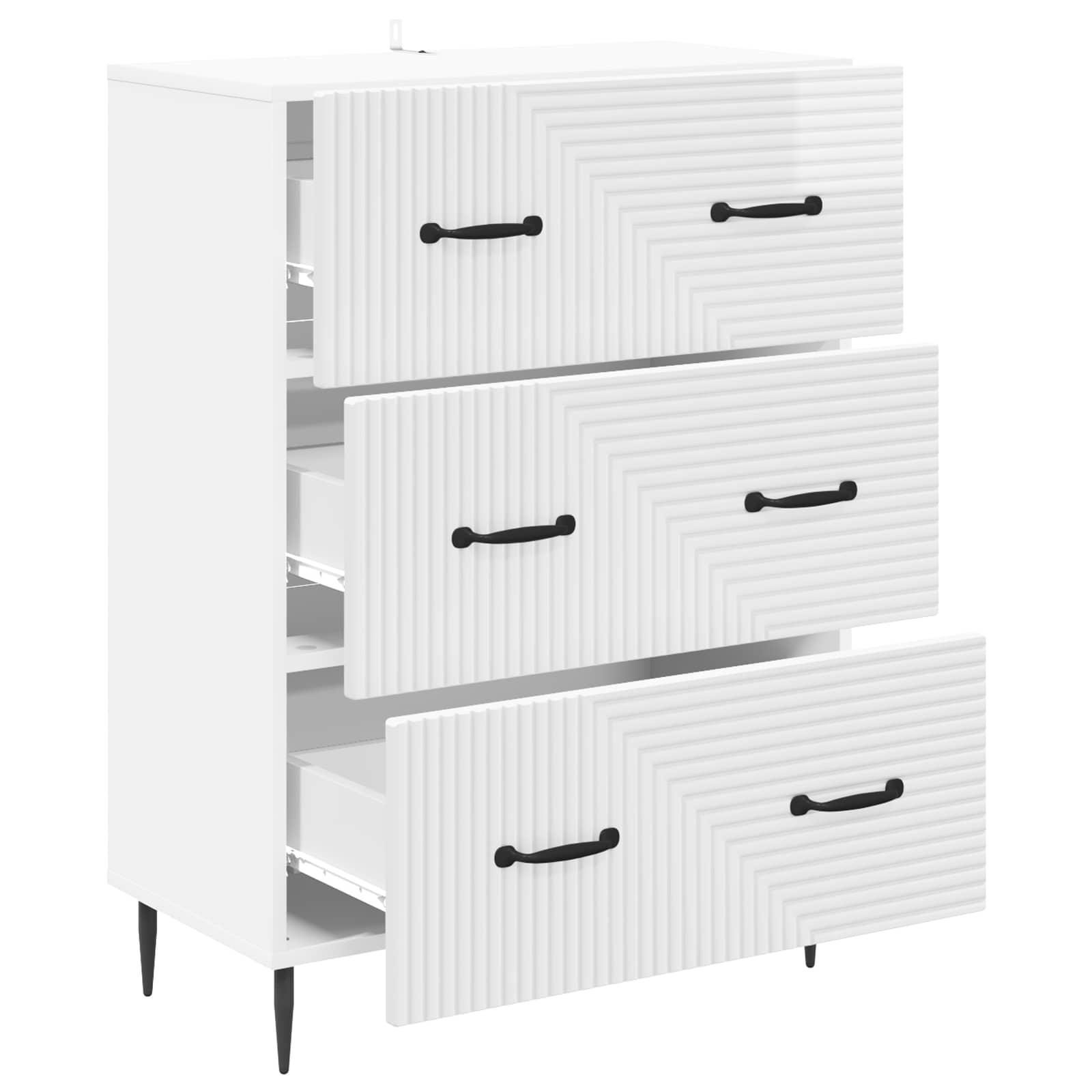 Ντουλάπι με Συρτάρια Γυαλιστερό Λευκό 66 x 34,5 x 89,5 εκ - Pakobazaar