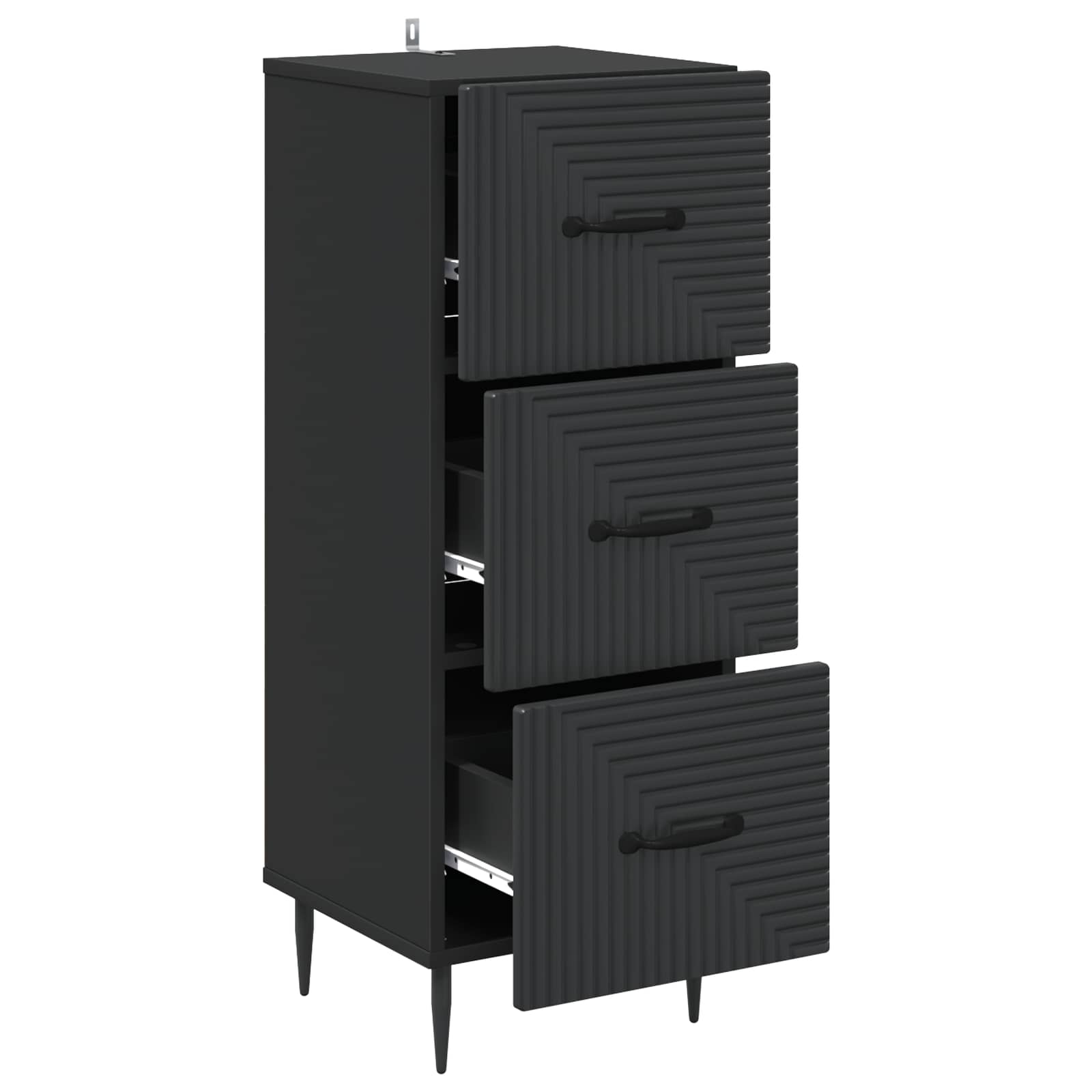 Ντουλάπι με Συρτάρια Μαύρο 33 x 34,5 x 89,5 εκ - Pakobazaar