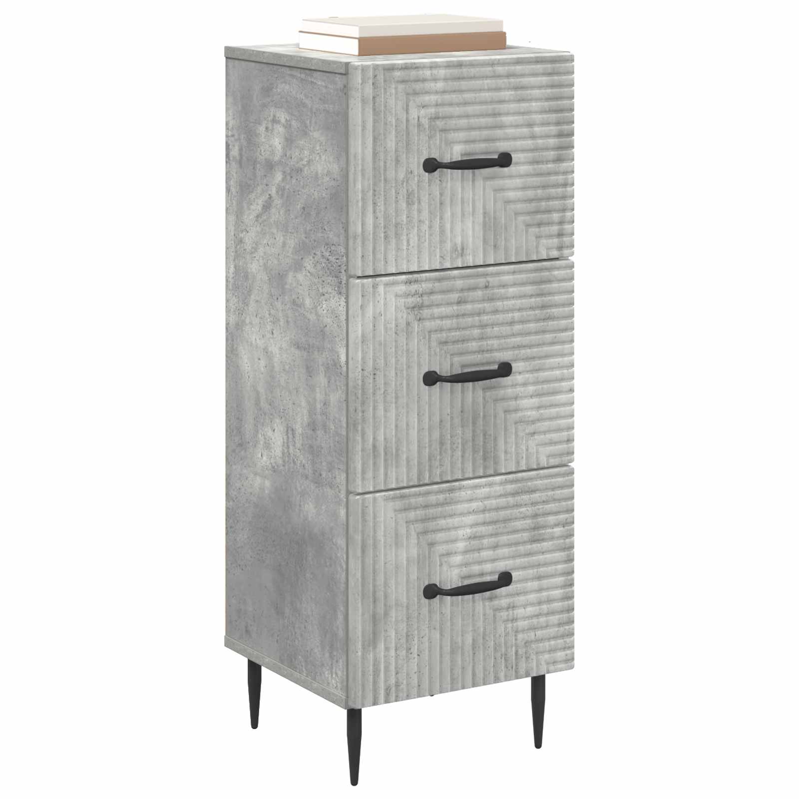 Ντουλάπι με Συρτάρια Γκρι Σκυροδέματος 33 x 34,5 x 89,5 εκ - Pakobazaar