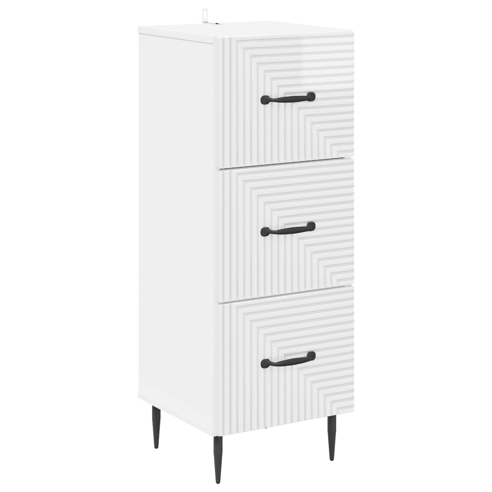 Ντουλάπι με Συρτάρια Γυαλιστερό Λευκό 33 x 34,5 x 89,5 εκ - Pakobazaar