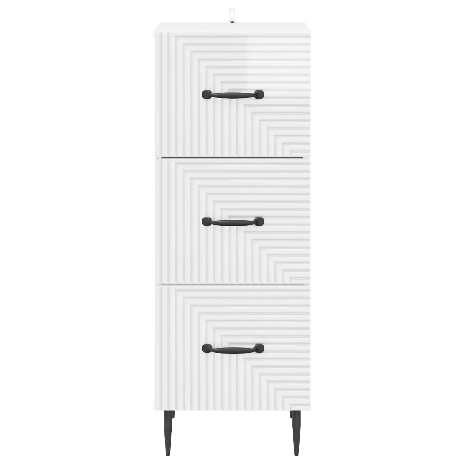 Ντουλάπι με Συρτάρια Γυαλιστερό Λευκό 33 x 34,5 x 89,5 εκ - Pakobazaar