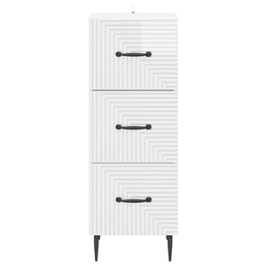 Ντουλάπι με Συρτάρια Γυαλιστερό Λευκό 33 x 34,5 x 89,5 εκ - Pakobazaar