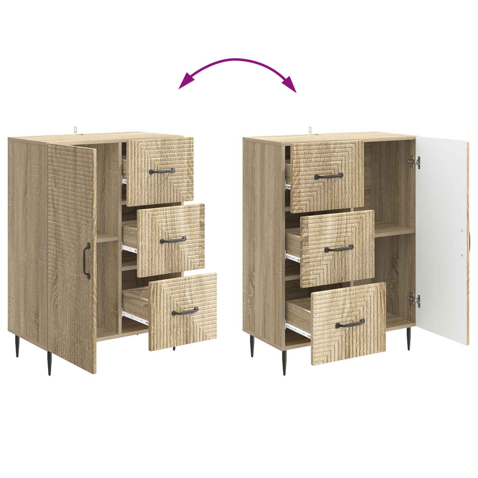 Πλαϊνό γραφείο με συρτάρι Sonoma Δρυς 66 x 34,5 x 89,5 εκ - Pakobazaar