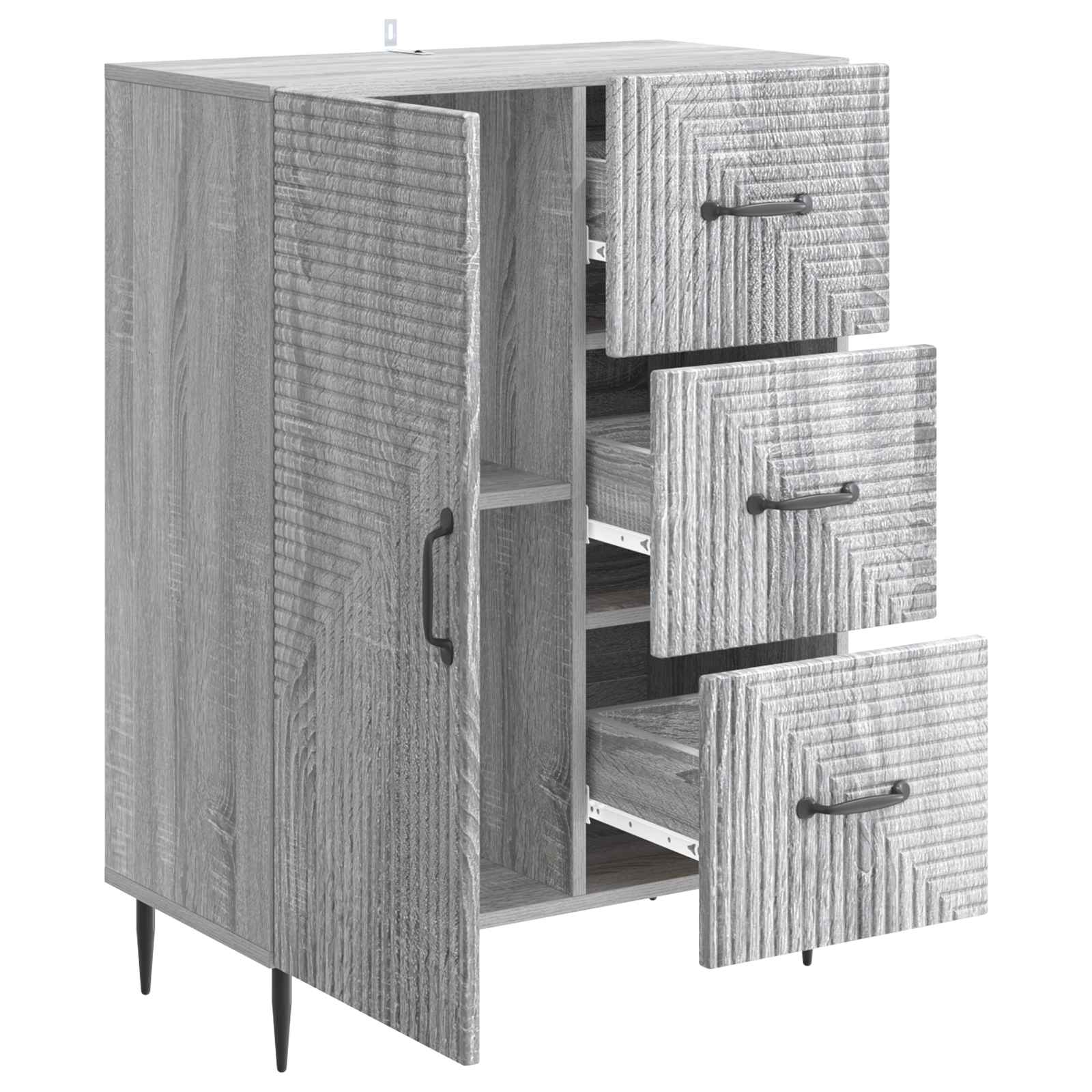 Πλαϊνό γραφείο με συρτάρι Γκρι Sonoma 66 x 34,5 x 89,5 εκ - Pakobazaar