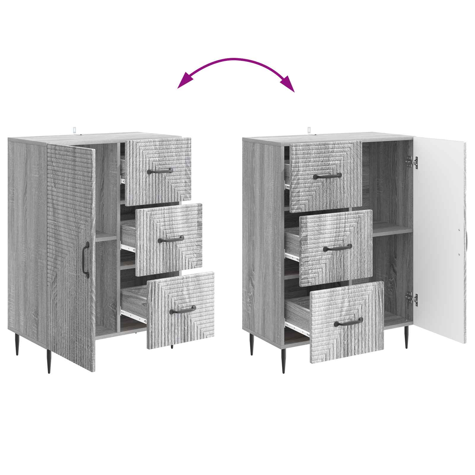 Πλαϊνό γραφείο με συρτάρι Γκρι Sonoma 66 x 34,5 x 89,5 εκ - Pakobazaar