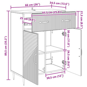 Πλαϊνό γραφείο με συρτάρι Artisan Δρυς 66 x 34,5 x 89,5 εκ - Pakobazaar