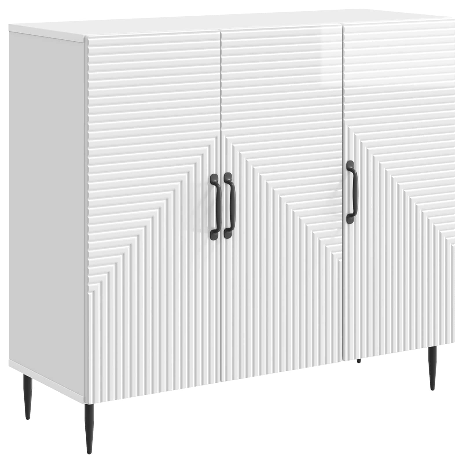 Πλαϊνό γραφείο Γυαλιστερό Λευκό 89 x 34,5 x 80 εκ - Pakobazaar