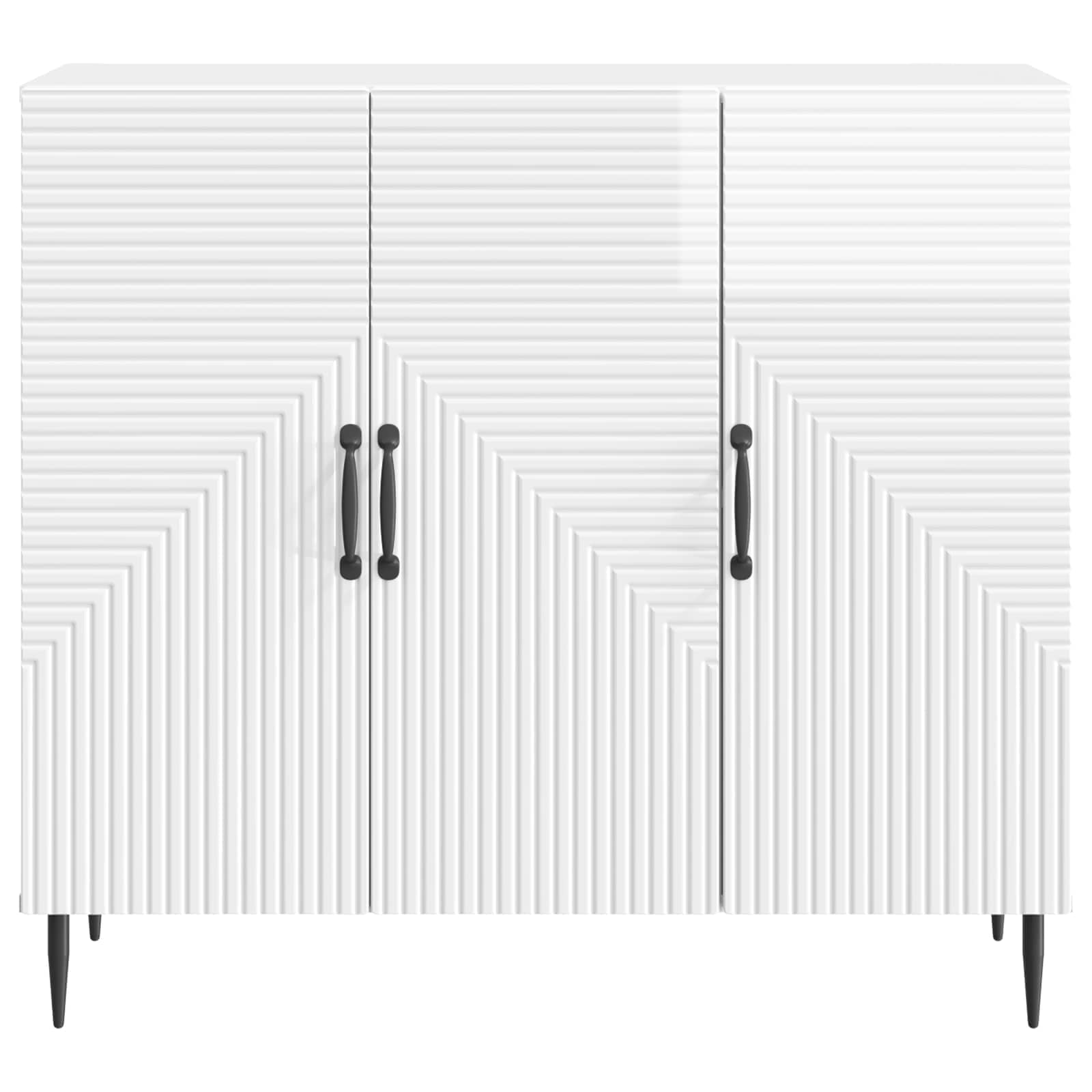 Πλαϊνό γραφείο Γυαλιστερό Λευκό 89 x 34,5 x 80 εκ - Pakobazaar