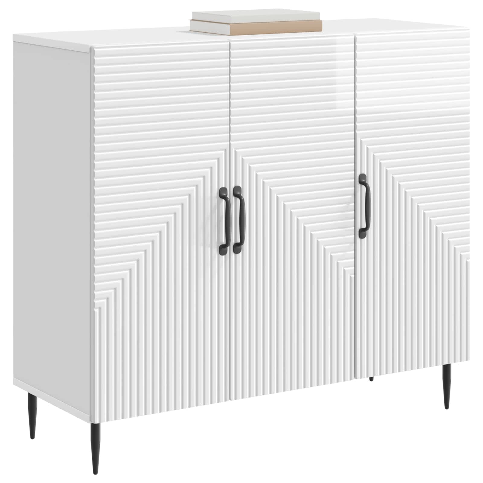 Πλαϊνό γραφείο Γυαλιστερό Λευκό 89 x 34,5 x 80 εκ - Pakobazaar