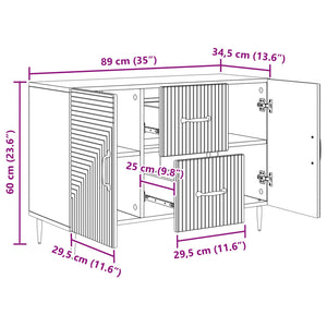 Πλαϊνό γραφείο Καπνισμένο Ξύλο Δρυός 89 x 34,5 x 60 εκ. - Pakobazaar