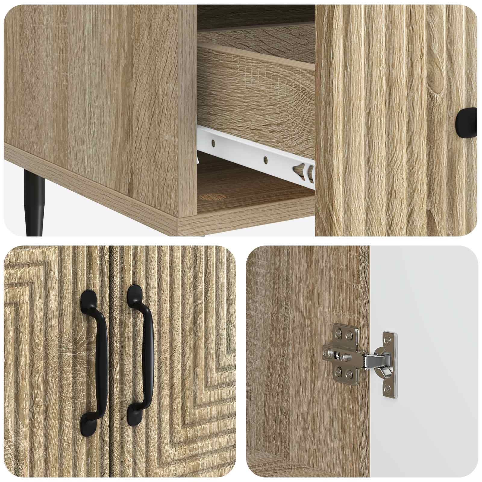 Πλαϊνό γραφείο με συρτάρι Sonoma Δρυς 66 x 34,5 x 95 εκ. - Pakobazaar
