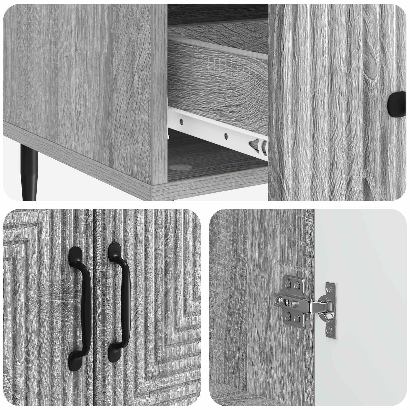 Πλαϊνό γραφείο με συρτάρι Γκρι Sonoma 66 x 34,5 x 95 εκ. - Pakobazaar