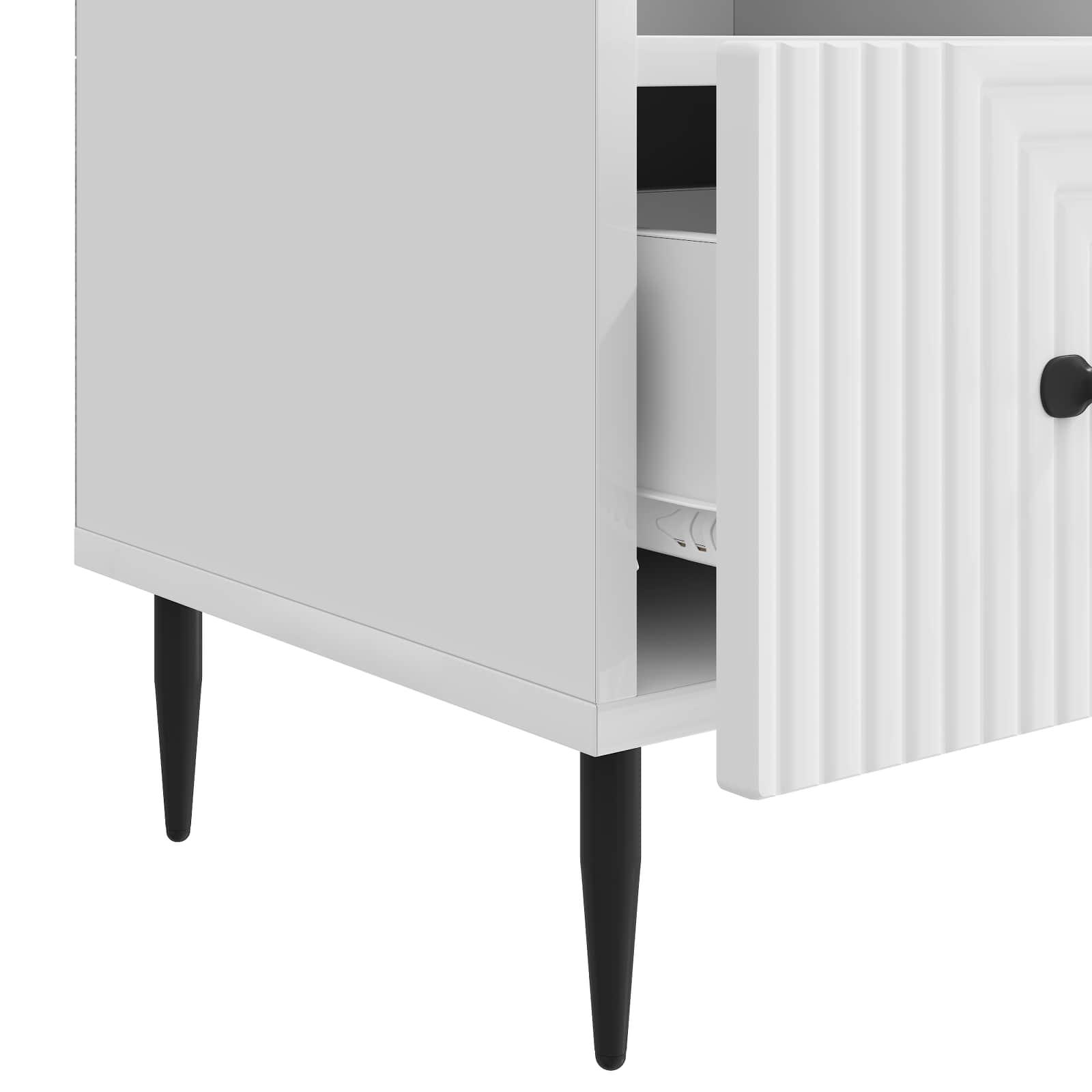 Ντουλάπι TV με συρτάρι Γυαλιστερό Λευκό 102 x 34,5 x 50 εκ. - Pakobazaar