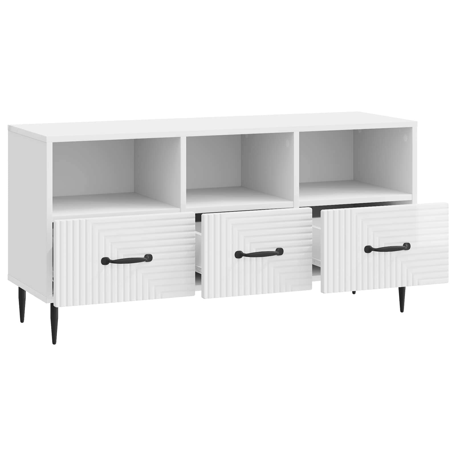 Ντουλάπι TV με συρτάρι Γυαλιστερό Λευκό 102 x 34,5 x 50 εκ. - Pakobazaar
