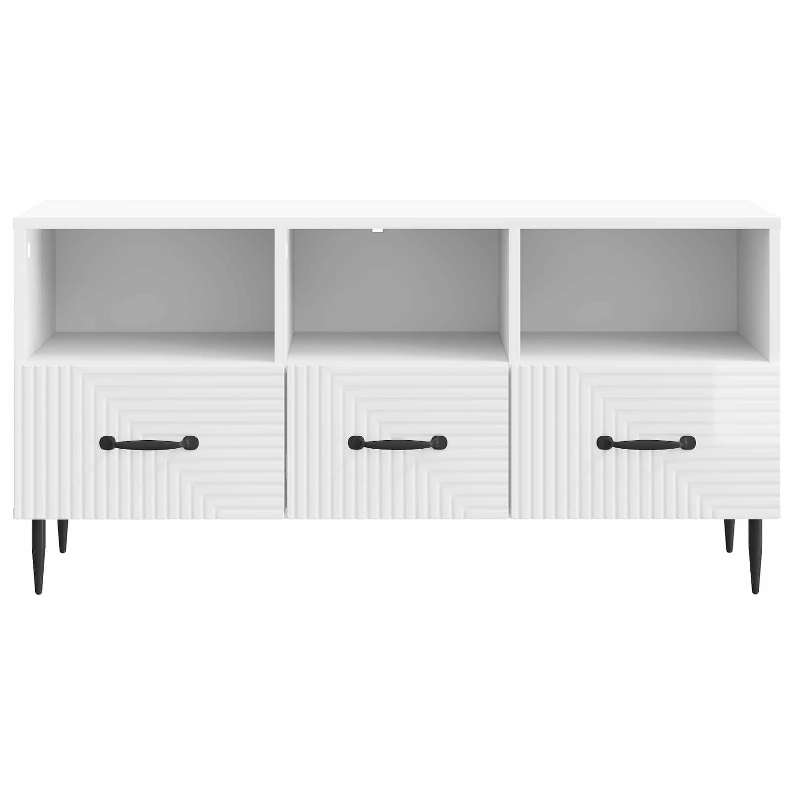 Ντουλάπι TV με συρτάρι Γυαλιστερό Λευκό 102 x 34,5 x 50 εκ. - Pakobazaar