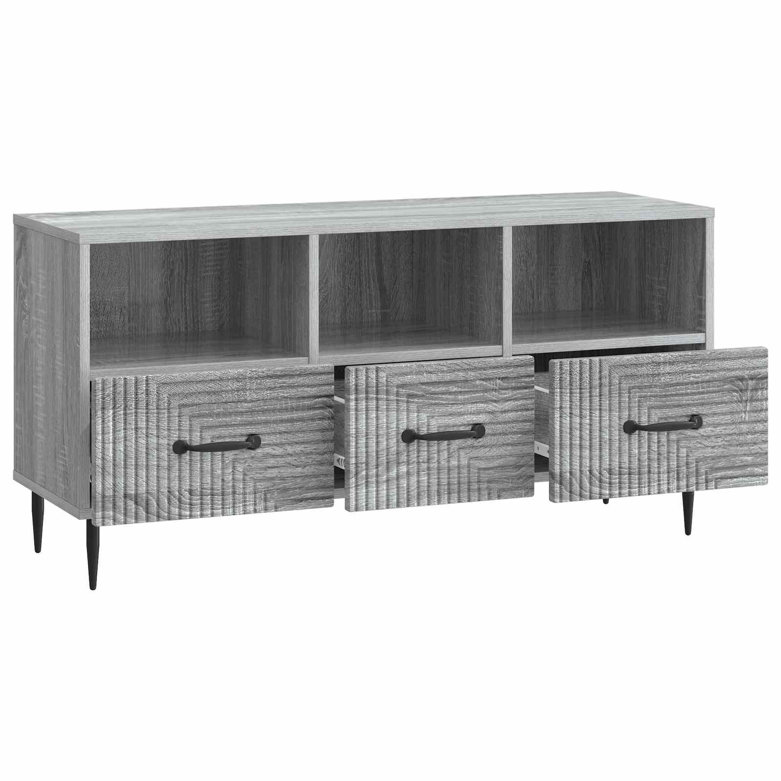 Ντουλάπι TV Γκρι Sonoma 102 x 34,5 x 50 εκ. Επεξεργασμένο Ξύλο - Pakobazaar