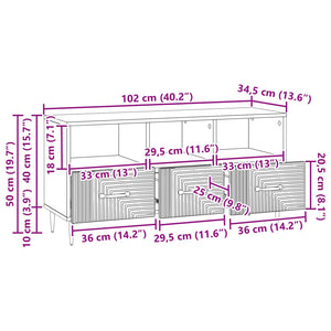 Ντουλάπι TV Artisan Δρυς 102 x 34,5 x 50 εκ. Επεξεργασμένο Ξύλο - Pakobazaar