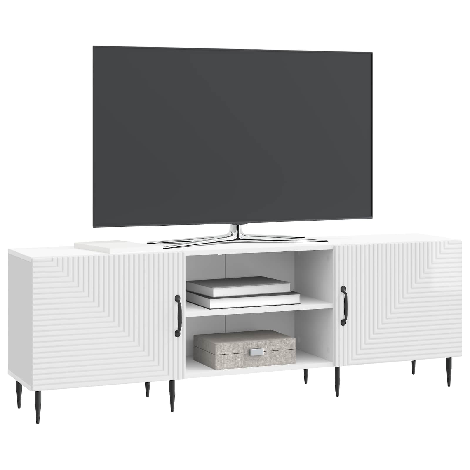 Ντουλάπι TV Γυαλιστερό Λευκό 150 x 31 x 50 εκ. - Pakobazaar