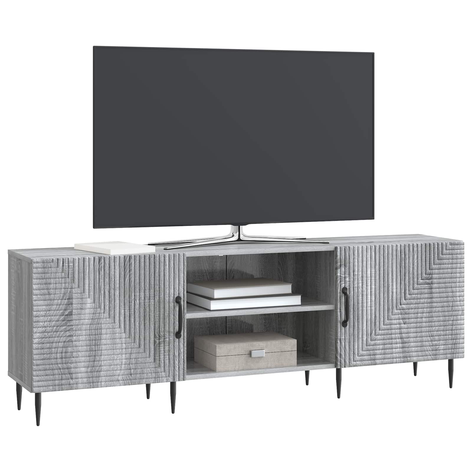 Ντουλάπι TV Γκρι Sonoma 150 x 31 x 50 εκ. Επεξεργασμένο Ξύλο - Pakobazaar